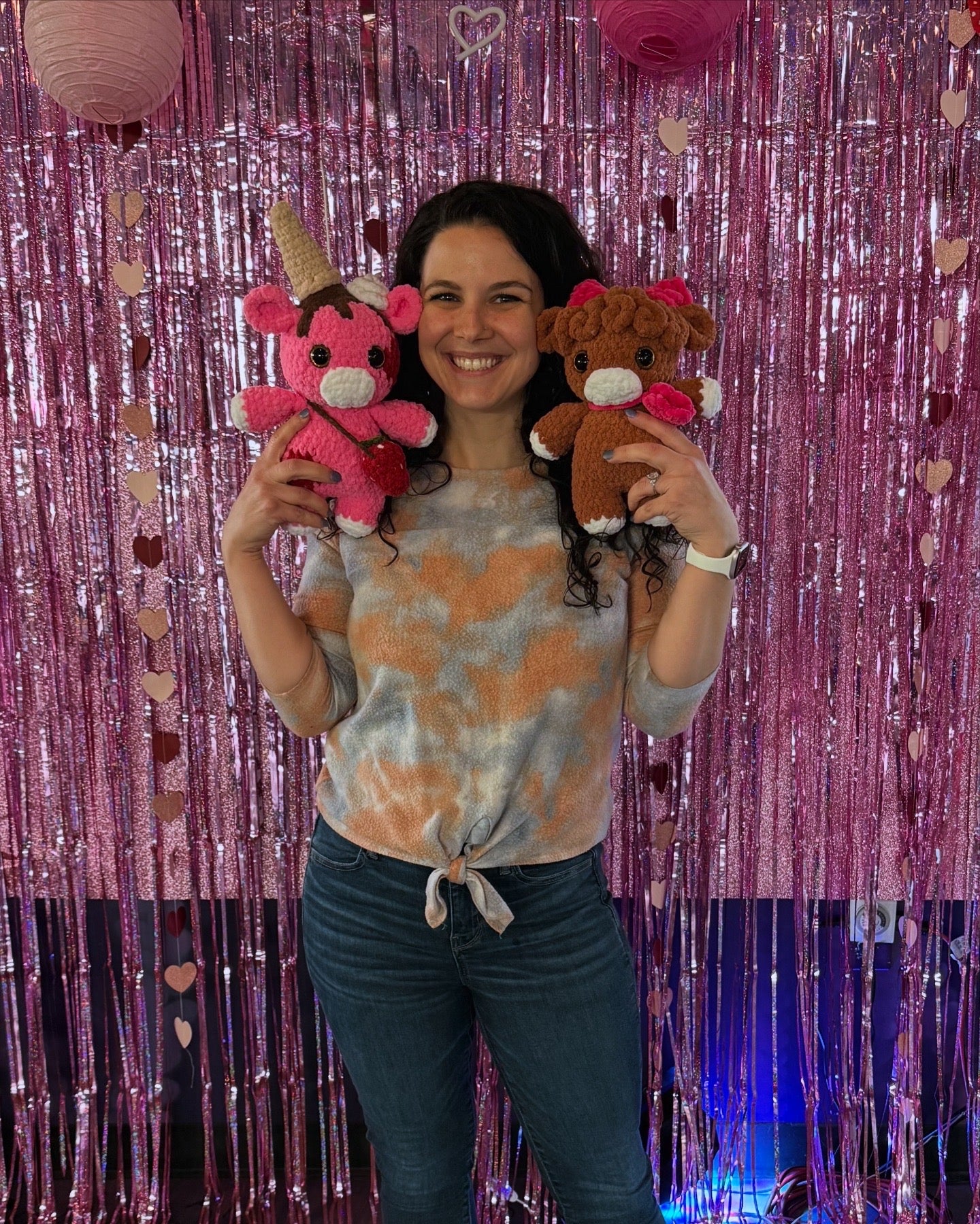 Coco the Strawberry Ice Cream Cow Plush | Handmade Crochet Stuffie