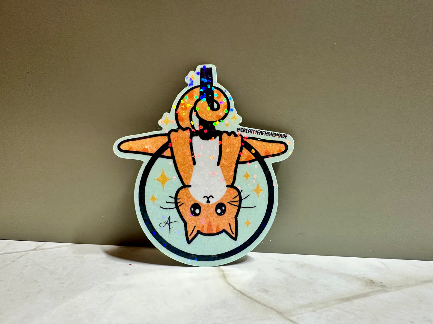 Handmade Aerialist Cat Stickers | Silks, Lyra, Hammock, Trapeze, + Pole